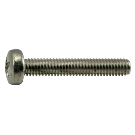 M4-0.70 X 25 Mm Phillips Pan Machine Screw, Plain Stainless Steel, 15 PK